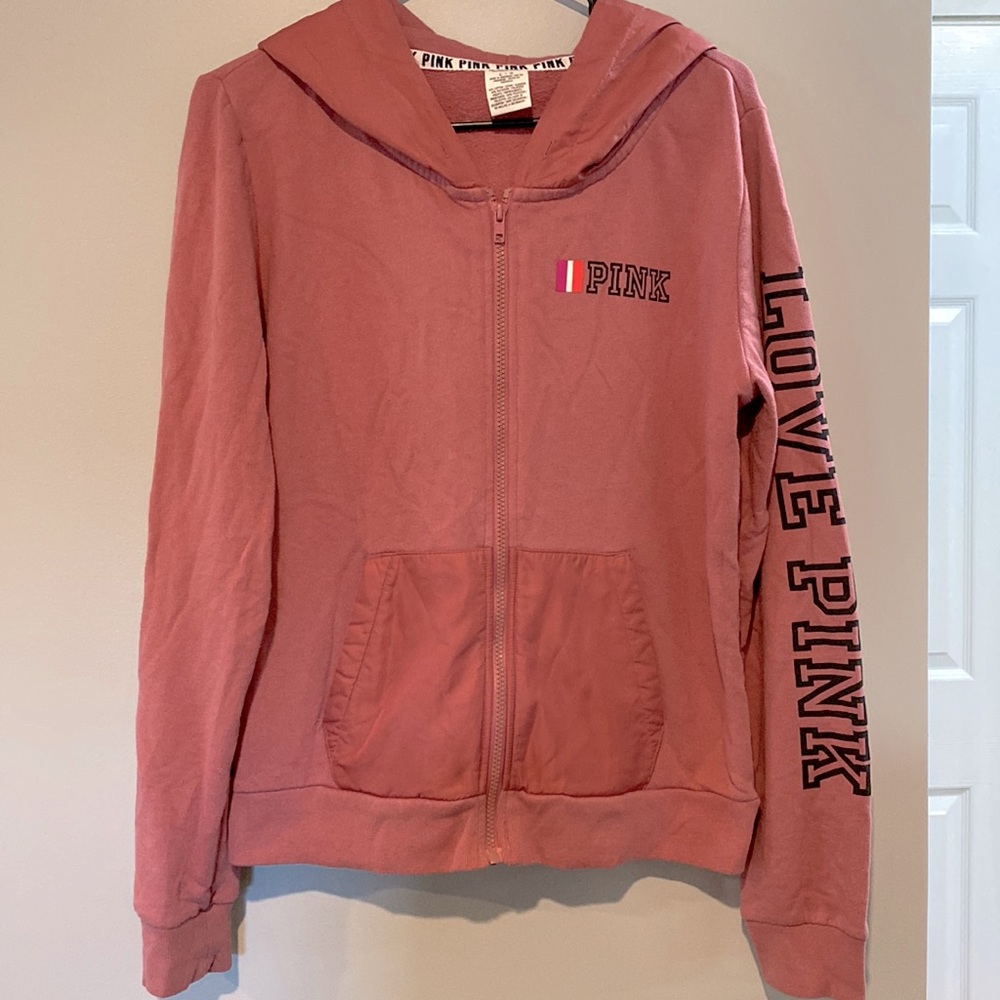 PINK Zip-Up Sweatshirt - Size L